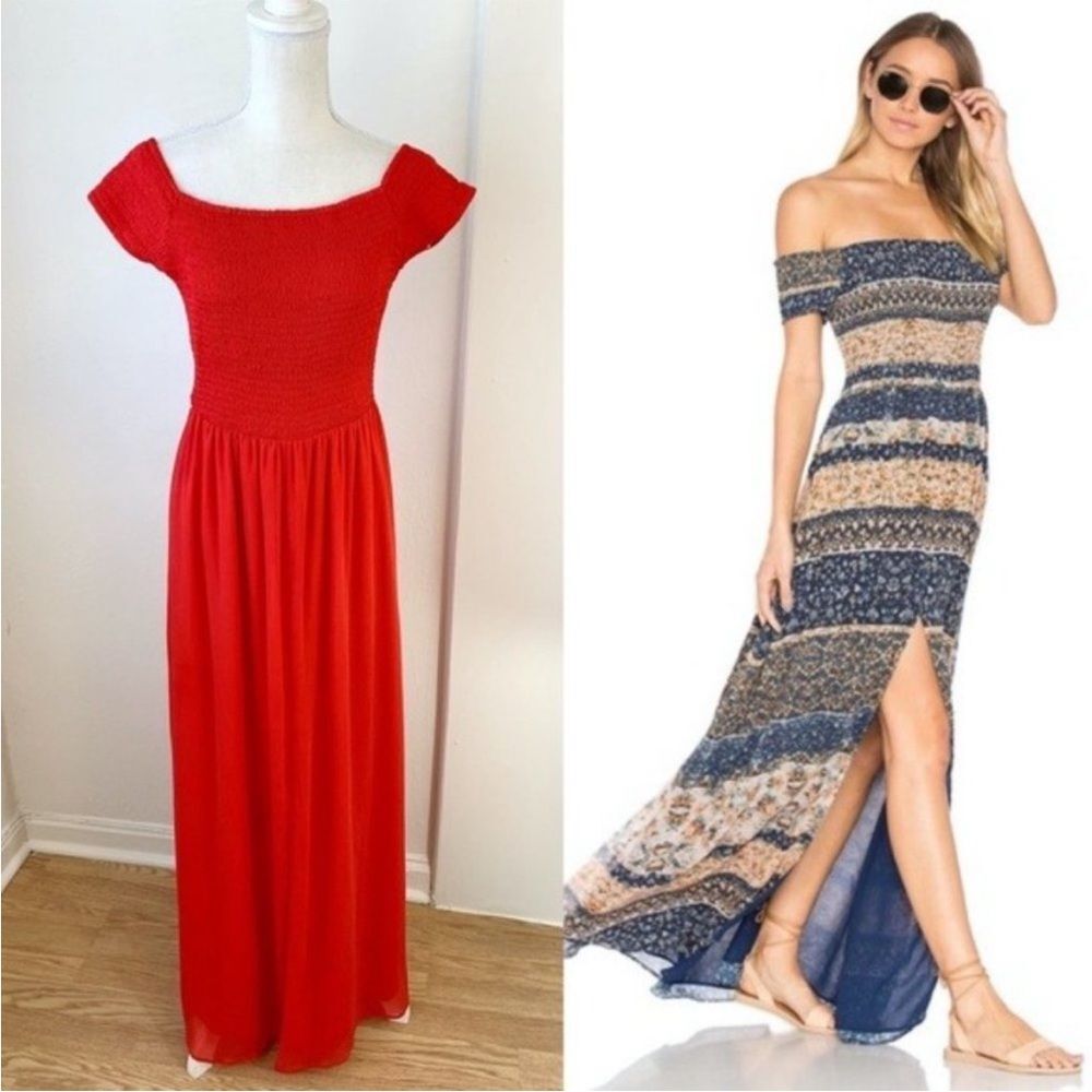 Revolve Tularosa | Red Henderson Smocked Maxi Dress Sz XS